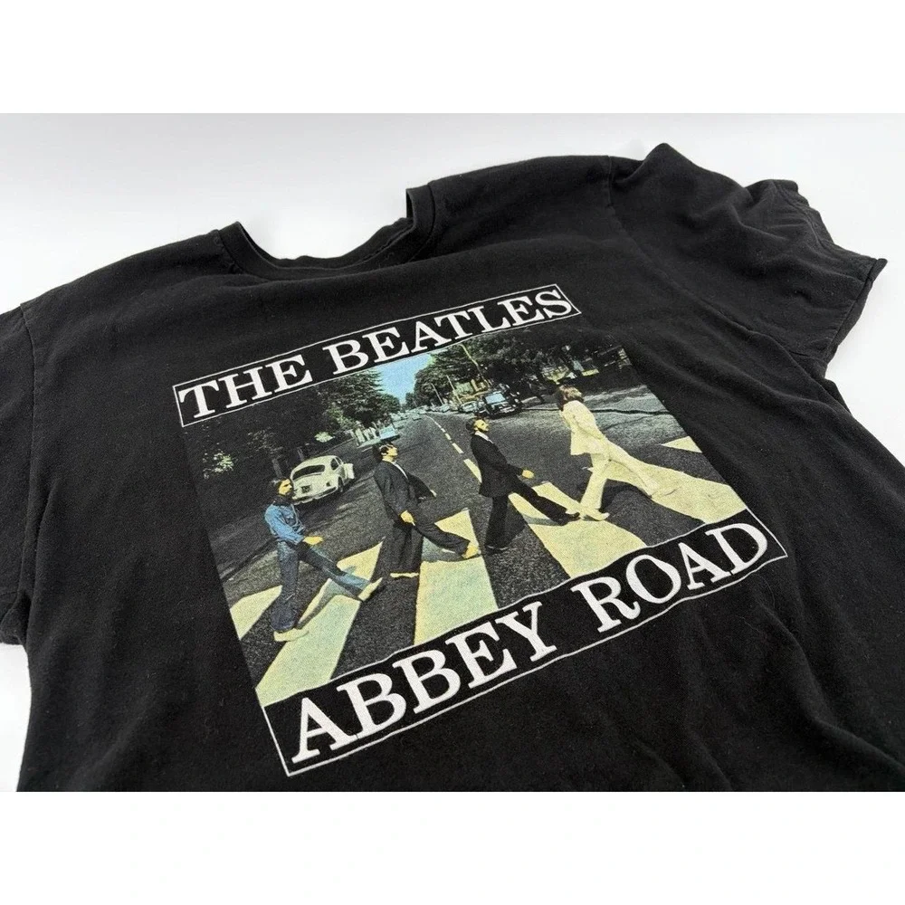 The Beatles Abbey Road T-Shirt, Black 100% Cotton, Size Large